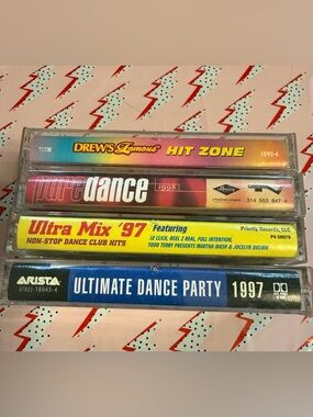 Vintage 1997 & 1998 Dance Club Mix Cassette Tapes- Set Of 4